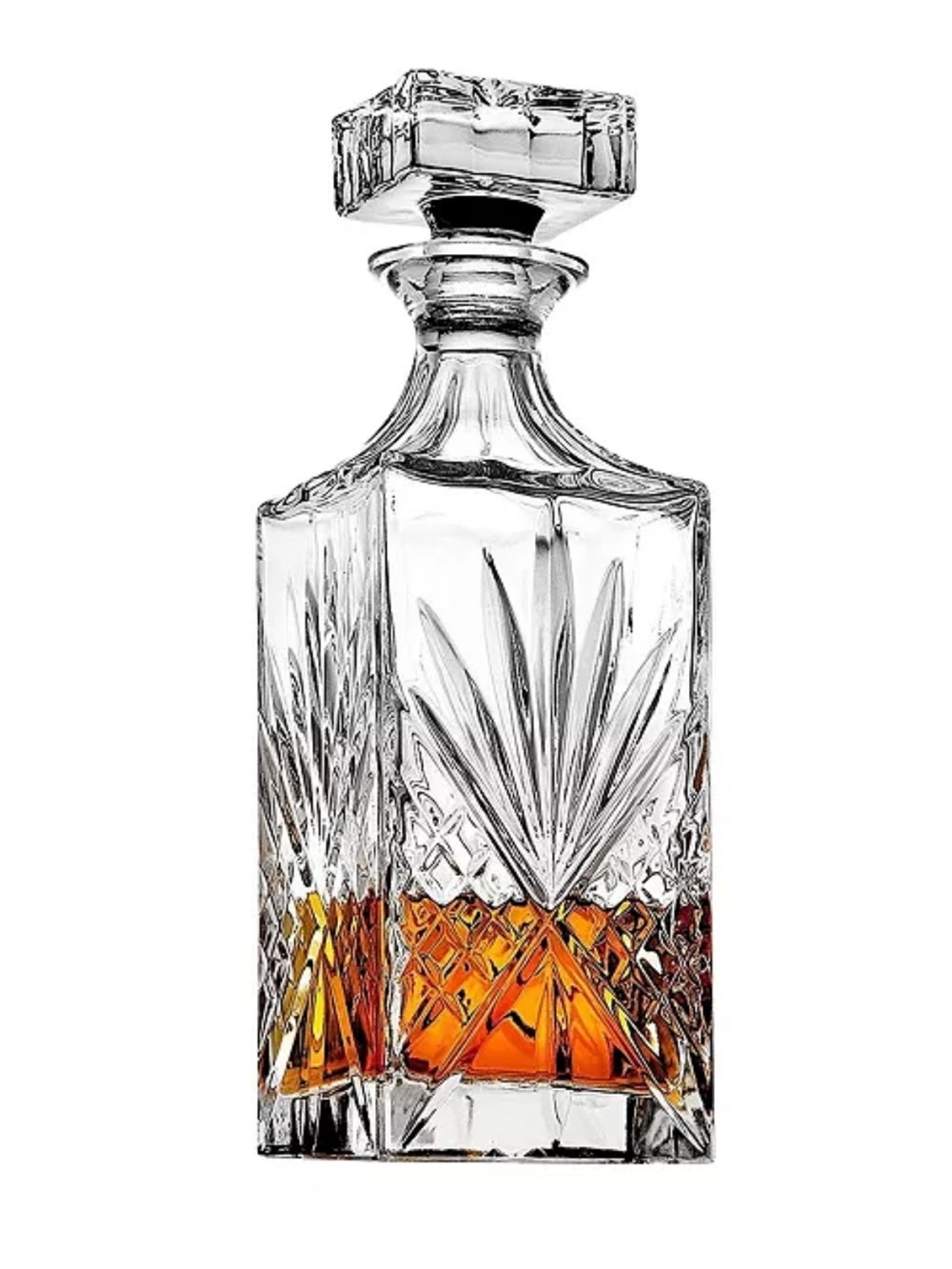 vintage square  Crystal Cut Glass Decanter - Clear